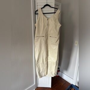 Raw Basix Vintage 100% Leather zipper white dress 1980s style vintage